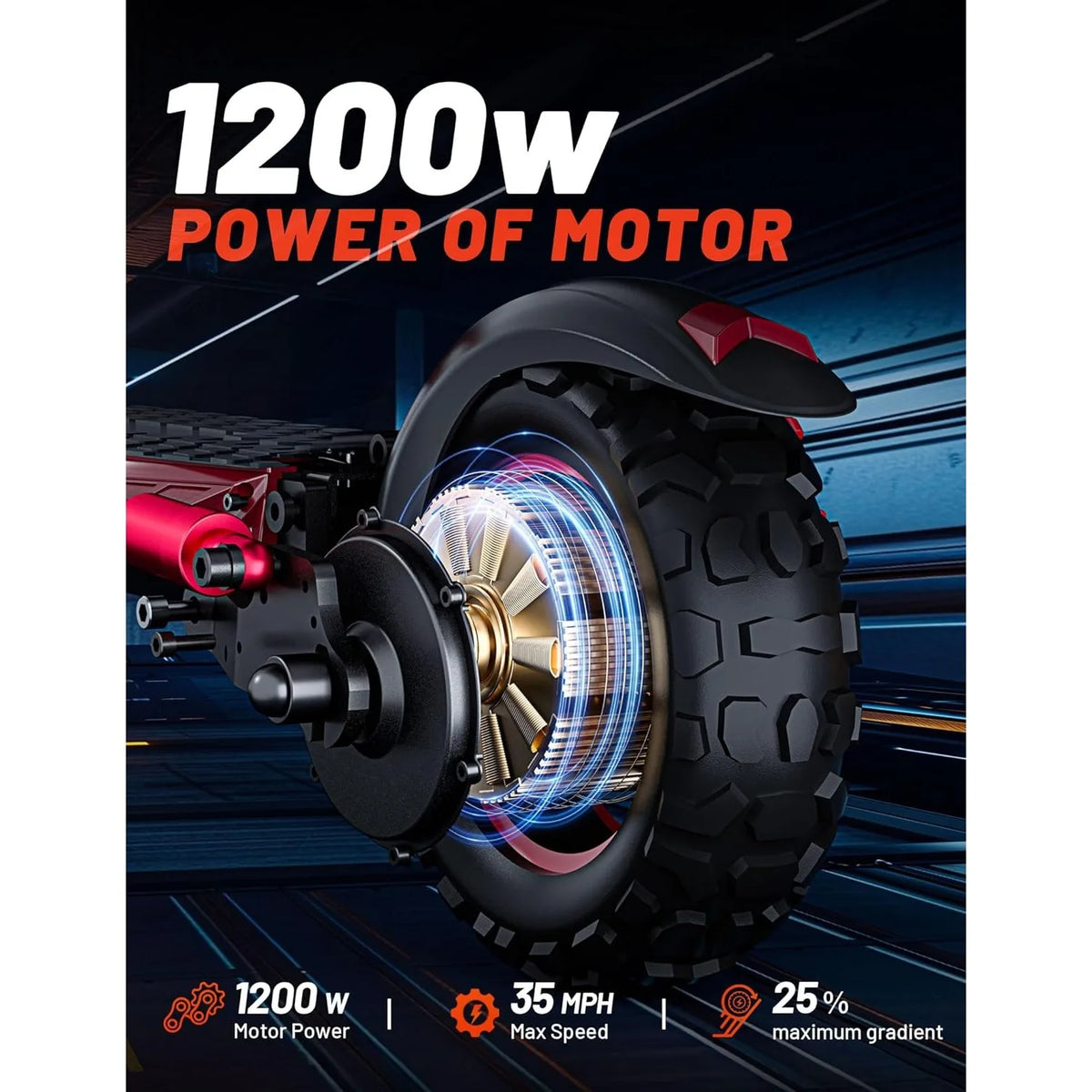 1200W Seated All-Terrain Electric Scooter – 35 MPH
