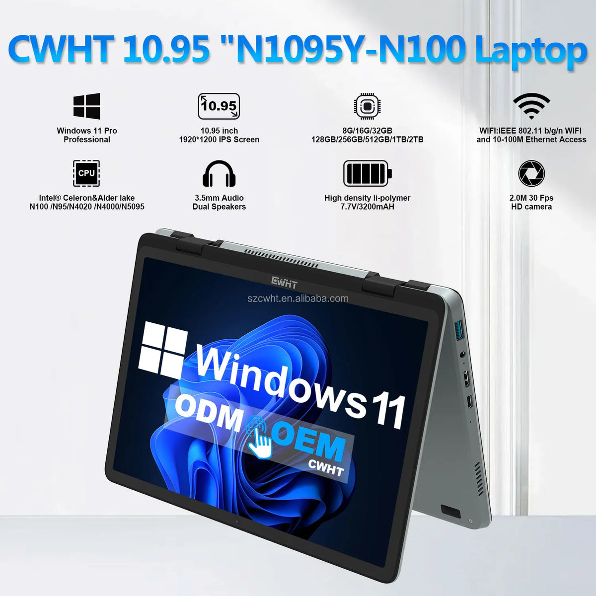11-Inch Windows 11 Tablet PC – Multiple Memory & Storage Options