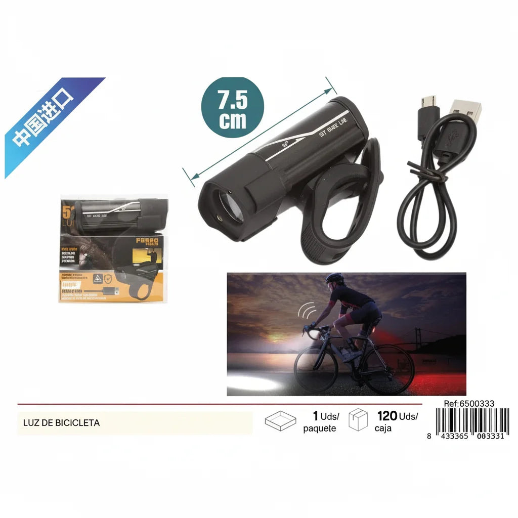 8 × 25 cm Bicycle Light