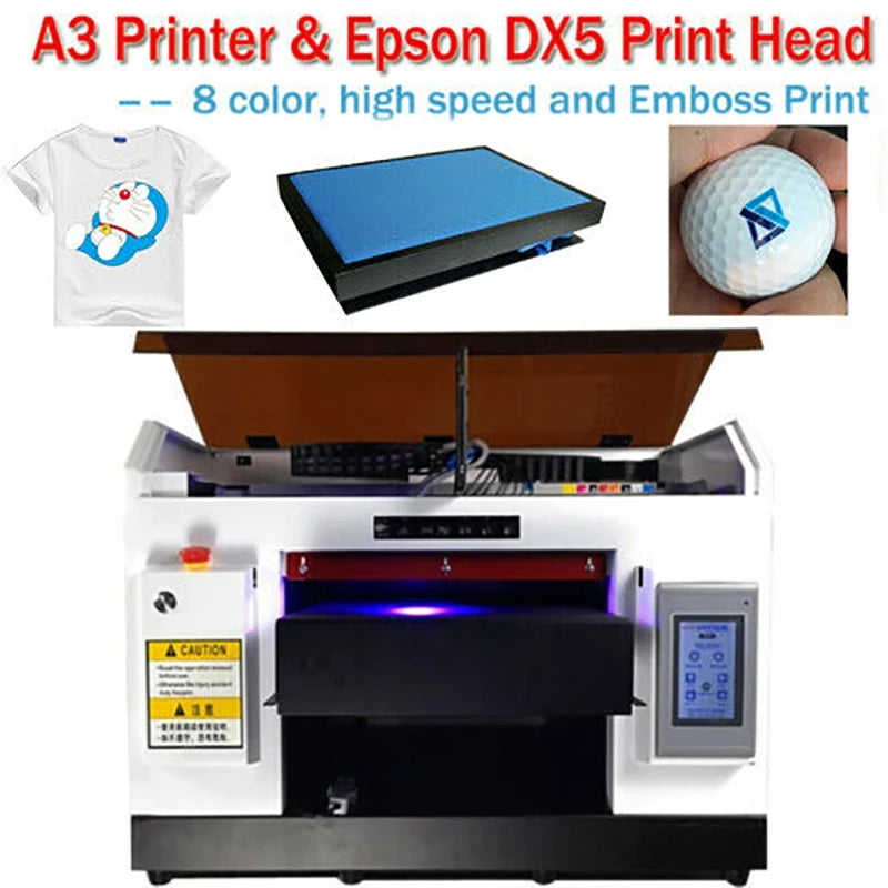 A3 UV Flatbed T-Shirt Printer – Roll-to-Roll, US Stock