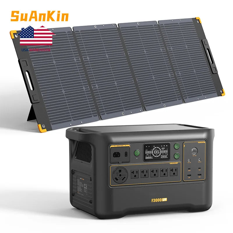 Estación de energía solar portátil LiFePO4 de 3072Wh y 3600W