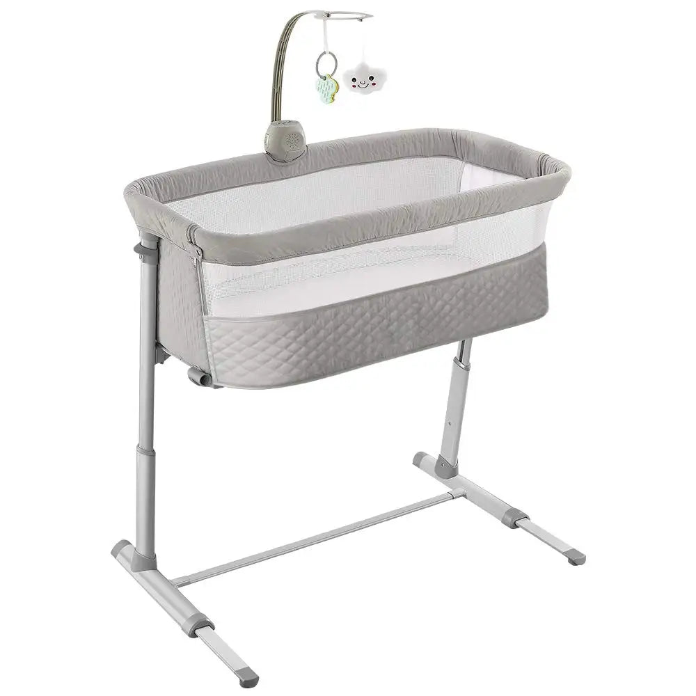 Newborn Baby Bedside Modern Metal Crib Co-Sleeper for Hotel & Bedroom Use
