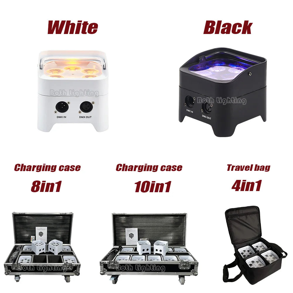 8-Pack S6 6x18W Wireless RGBWA UV DMX Uplights