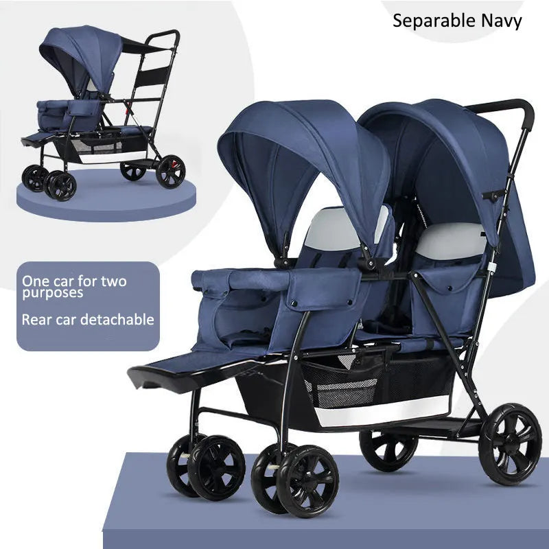 JXB Lightweight Twin Baby Stroller Wholesale Pram and Double Stroller for Twins