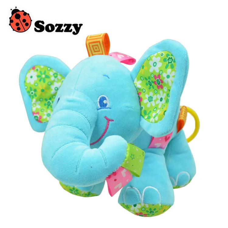 Infant Soothing Music Doll Pink Multi-functional PP Cotton Stuffed Animal Custom Plush Toys Elephant Twin