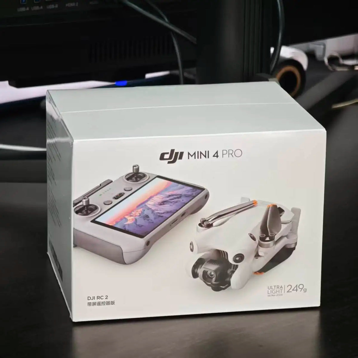 For Mini 4 Pro (RC 2) Beginner-Friendly Plastic Drone Dual Camera AI Tracking 4K Video 34 Min Flight Time 20km Transmission