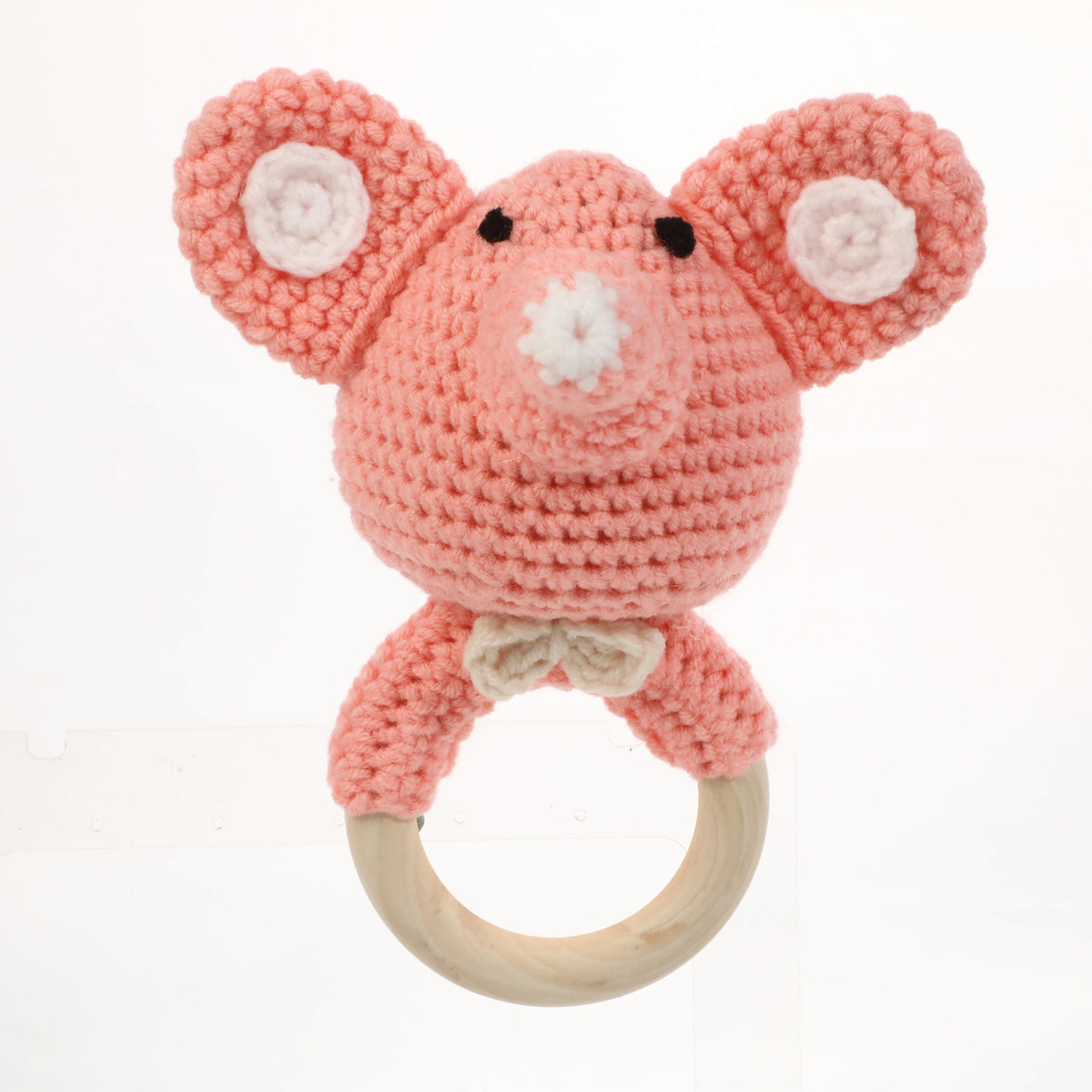 Wholesale Hand Made Crochet Rattles Baby Toys Animals Shape Teething Crochet Toy for Baby