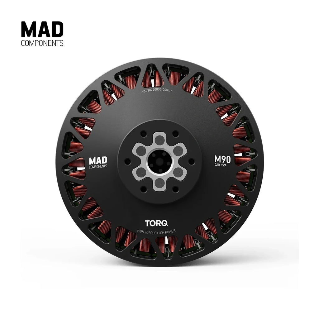 MAD M90C60 V1.0 EEE 45KW Brushless Motor 12.7kg 200.1kg Thrust D257x123mm 20mg Rotor Balance for Electric Manned Drone Drones