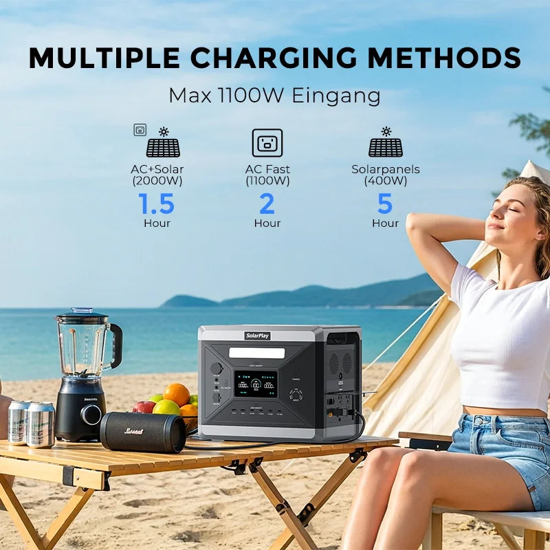 Solarplay Q2501 2400W LiFePO4 Portable Power Station