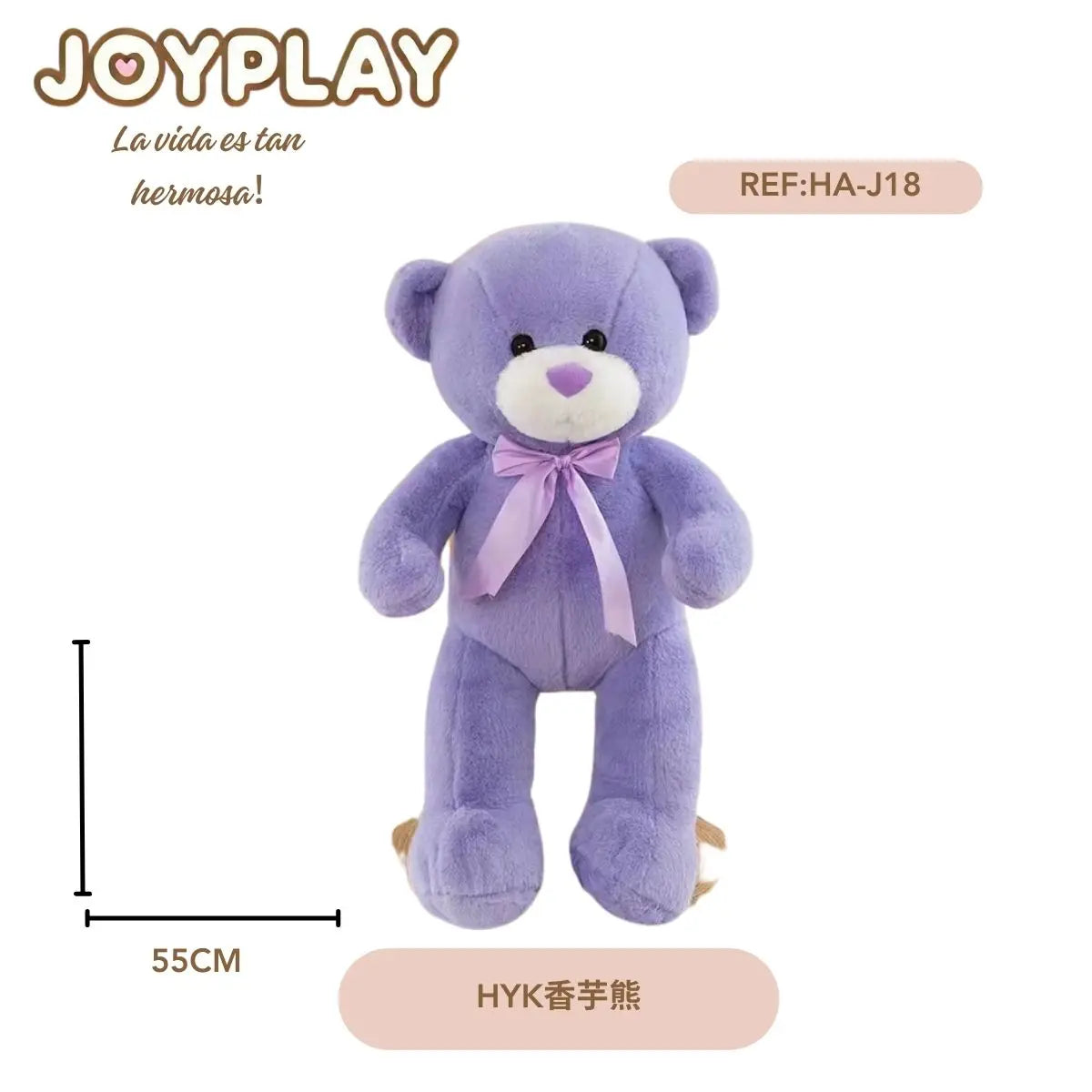 Ruobing Taro Bear Plush Comforter 51cm-99cm Weighted Super Soft For Kids Birthday Gift Unisex Stuffed Animal Toy