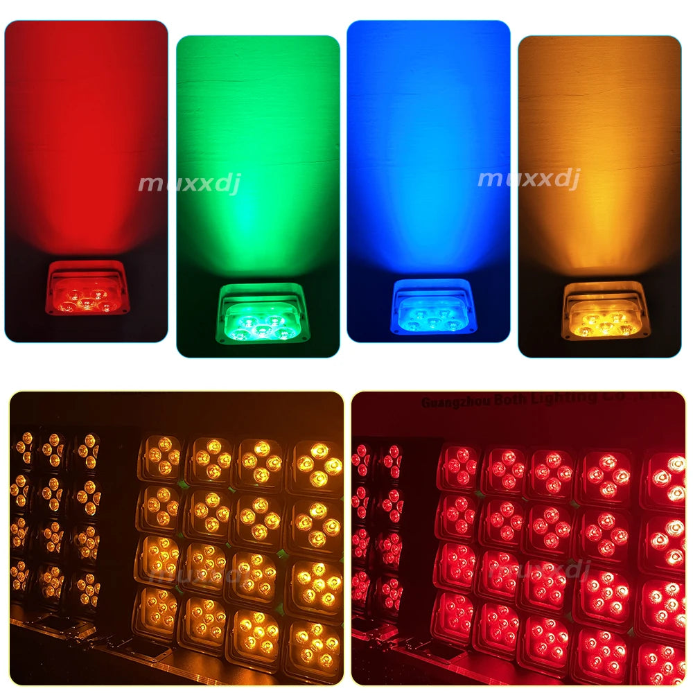 10-Pack S6 Wireless RGBWA UV DMX Uplights