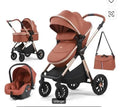 OEM Modern Durable+adjustable+Mobile Metal Multifunctional Foldable 3-in-1 Baby Stroller with Infant Car Seat & Baby Carrier Bag
