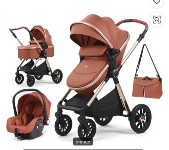 OEM Modern Durable+adjustable+Mobile Metal Multifunctional Foldable 3-in-1 Baby Stroller with Infant Car Seat & Baby Carrier Bag