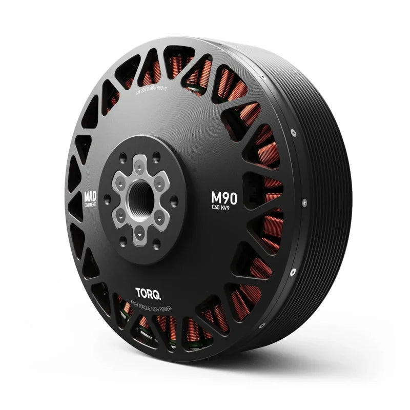 MAD M90C60 V1.0 EEE 45KW Brushless Motor 12.7kg 200.1kg Thrust D257x123mm 20mg Rotor Balance for Electric Manned Drone Drones
