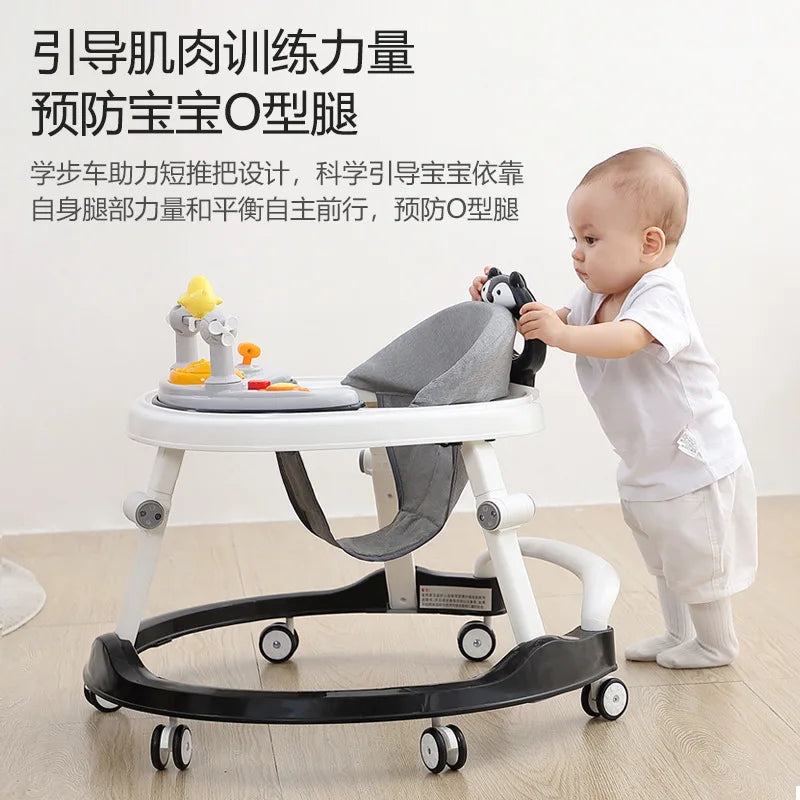 Music Adjustable Height Baby Walker Assistant Around We Go Baby Walker with Wheels and Seat Baby Walker With Handle Bar