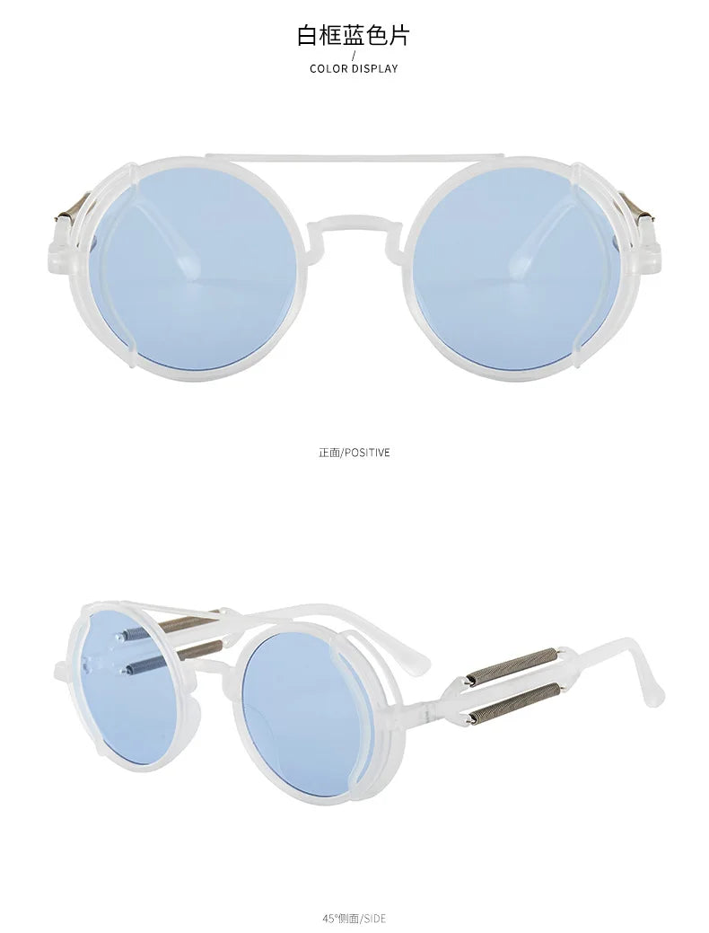 Gafas de sol steampunk góticas redondas retro