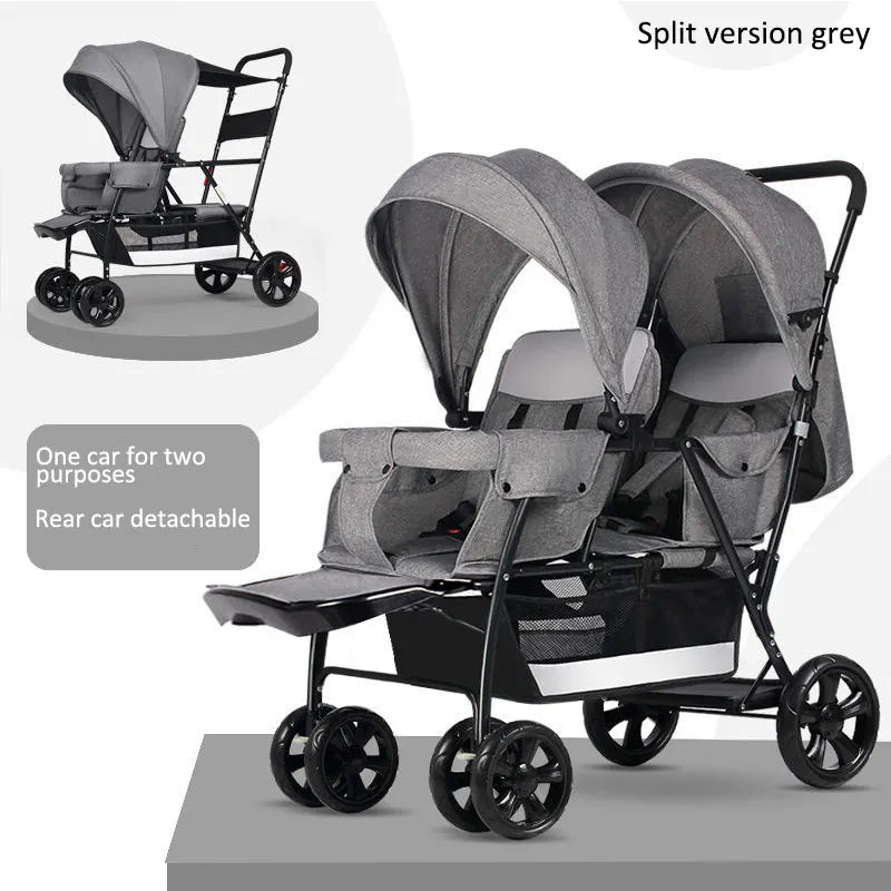 JXB Lightweight Twin Baby Stroller Wholesale Pram and Double Stroller for Twins
