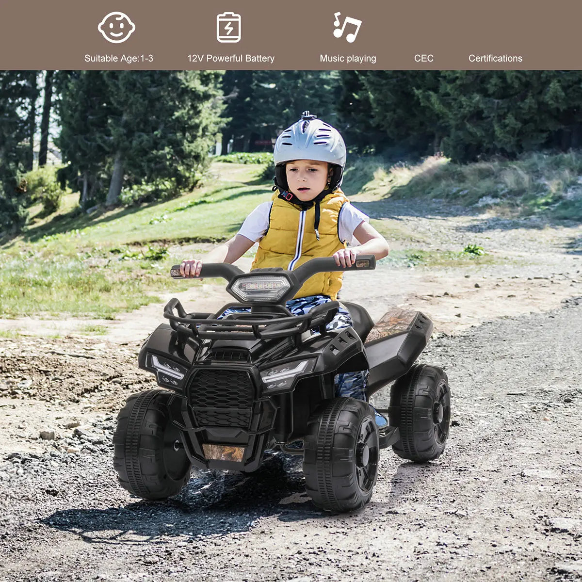 Kids 6V Ride-On ATV with Lights & MP3