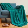 Khaki Acrylic Knitted Lightweight Anti-Pilling Wearable Decorative Throw Blanket Boho Warm Folded Korean Solid Plaid