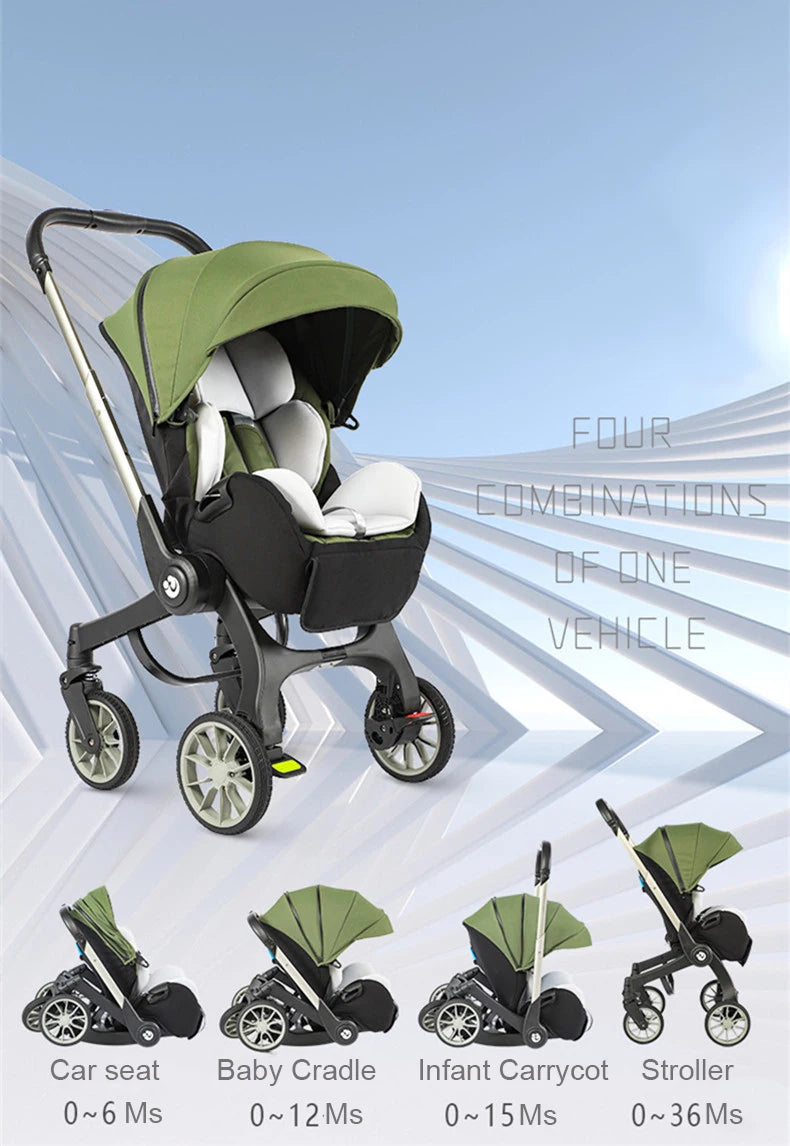 4-in-1 Convertible Baby Stroller & Car Seat Travel System