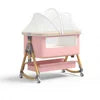 Multifunctional Durable Aluminum Alloy Rocking Swing Kids Cot Bed Cradle Infant Toddler Bedside Sleeper Elegant Luxurious Crib