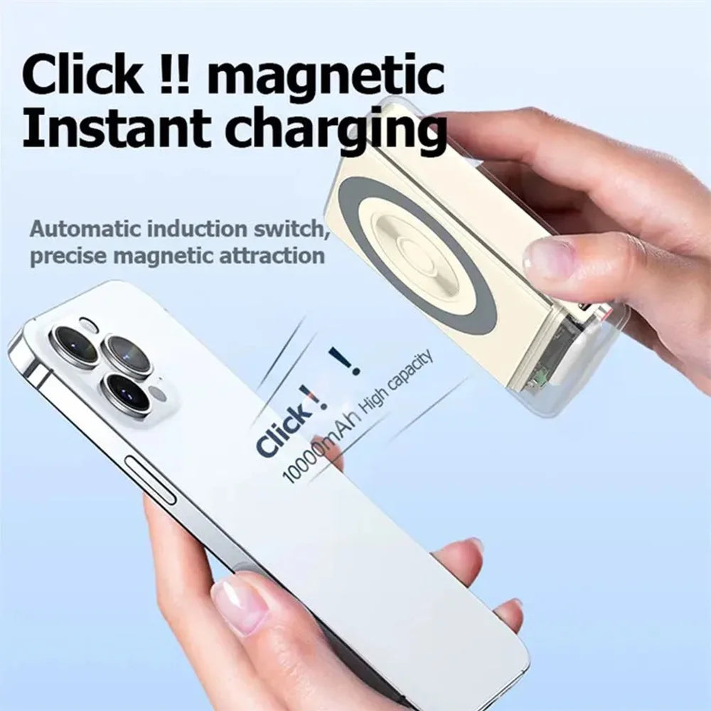 20W Magnetic Wireless Power Bank with LED Lamp