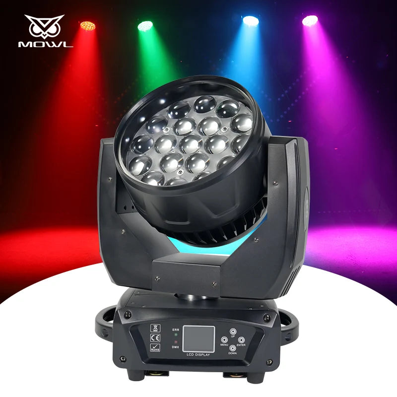 19x15W RGBW DMX Zoom Moving Head Light
