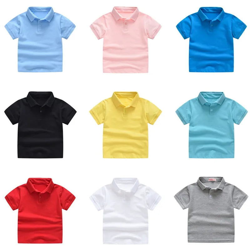Kids’ Solid Color Uniform Polo Shirt