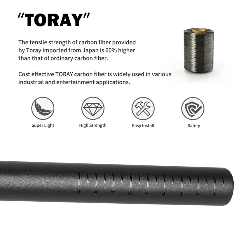 Manillar de bicicleta de montaña de carbono TOSEEK de 31.8mm