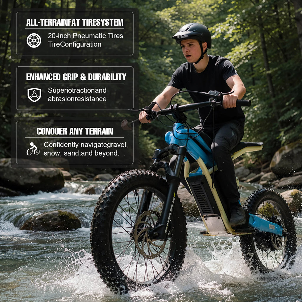 1500W 48V Electric Off-Road Motorcycle – 25 MPH