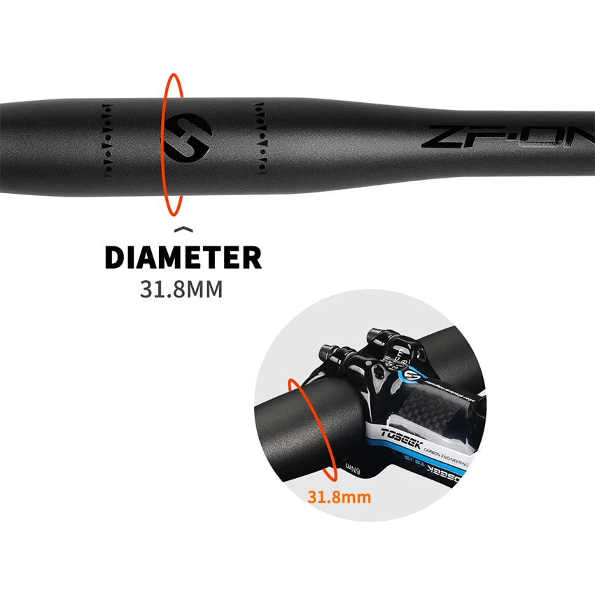 Manillar de bicicleta de montaña de carbono TOSEEK de 31.8mm