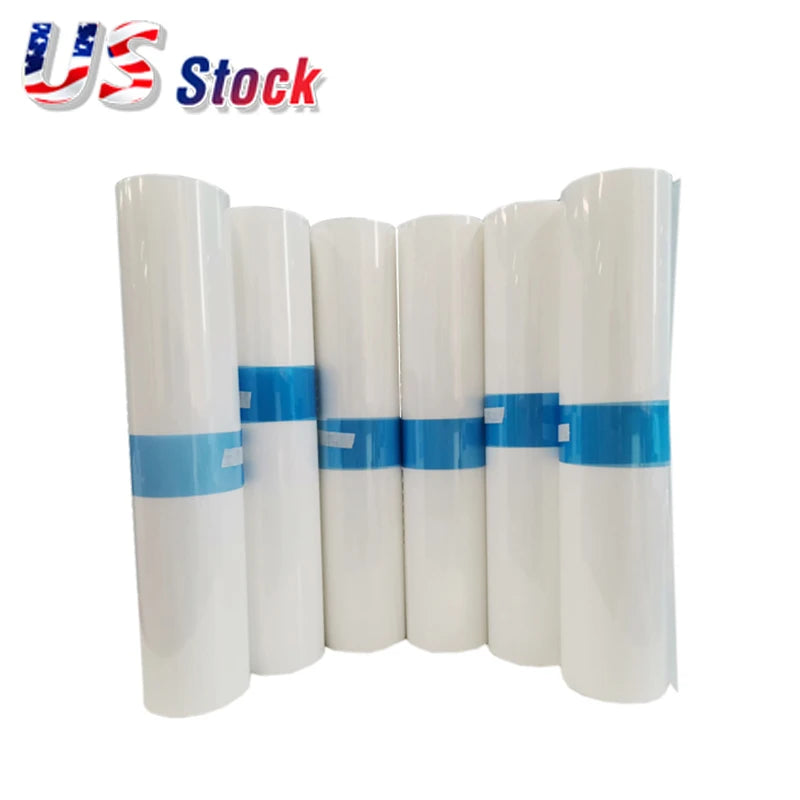 US Stock Wholesale 24" X 100FT Waterproof Inkjet Milky Transparency Film Rolls for T-shirts Silk Screen Printing Bulk
