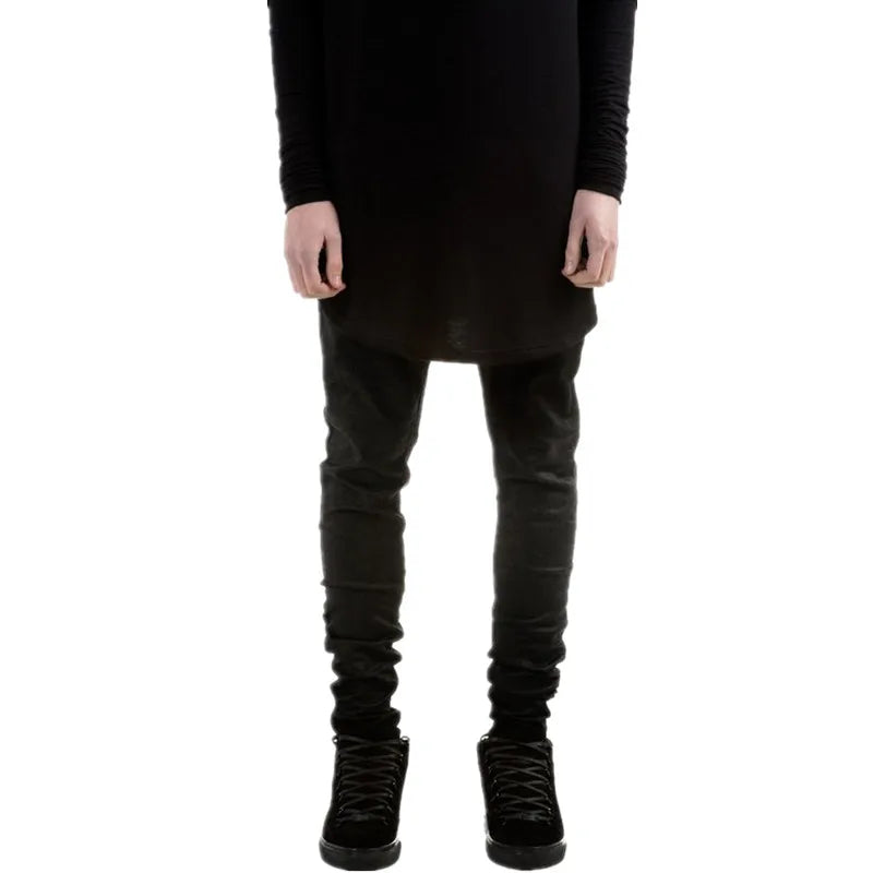 Men’s Black Skinny Stretch Biker Jeans