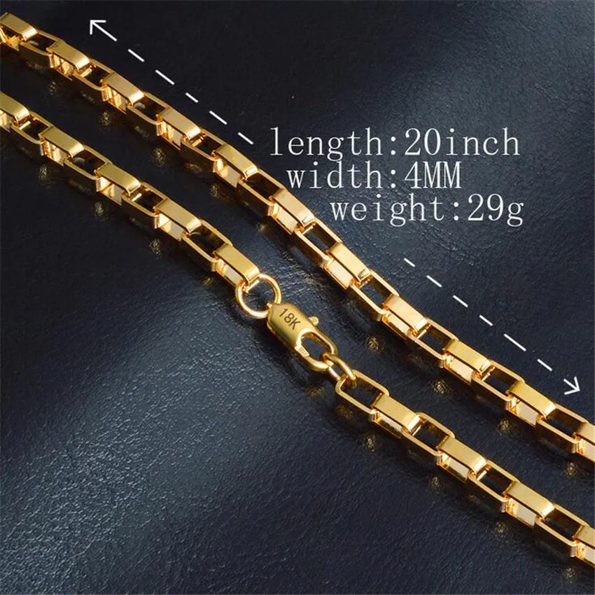 4mm 18K Gold-Color Snake Chain Necklace – 20 in