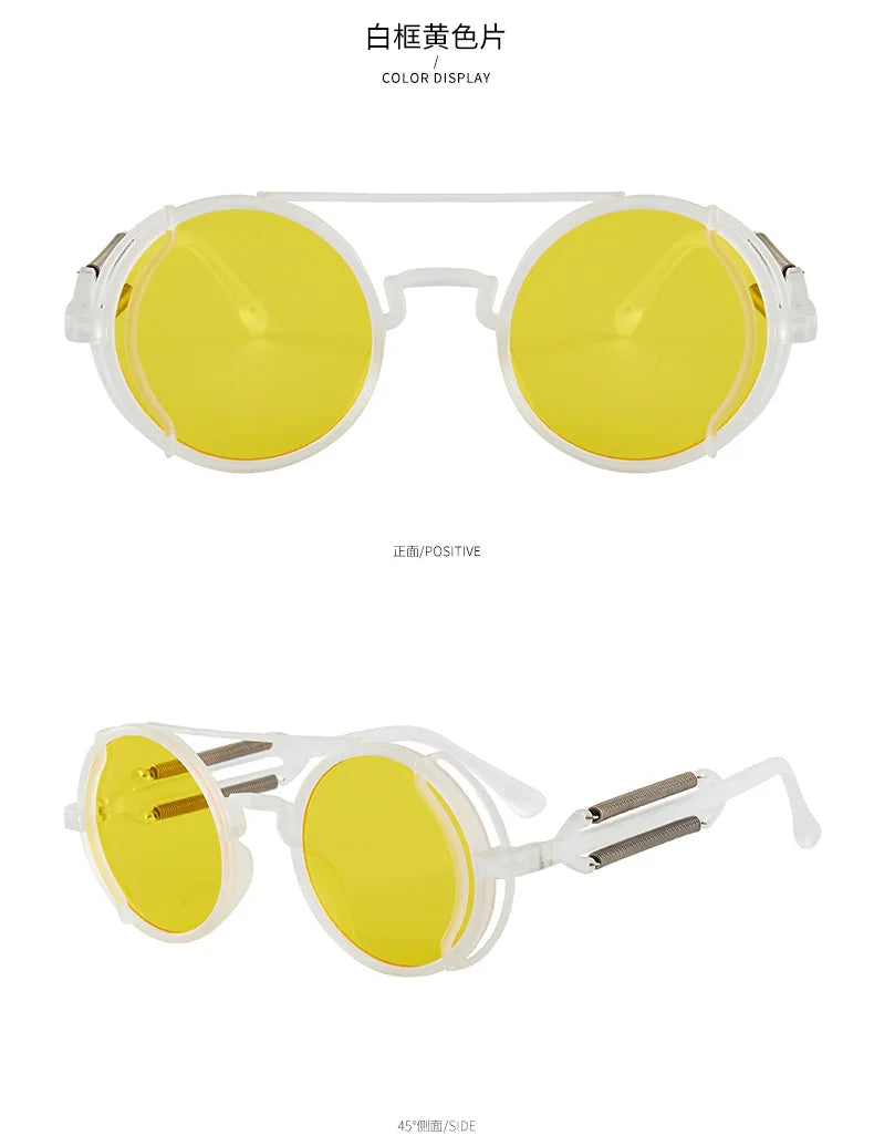 Gafas de sol steampunk góticas redondas retro