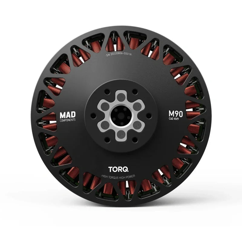 MAD M90C60 V1.0 EEE 45KW Brushless Motor 12.7kg 200.1kg Thrust D257x123mm 20mg Rotor Balance for Electric Manned Drone Drones