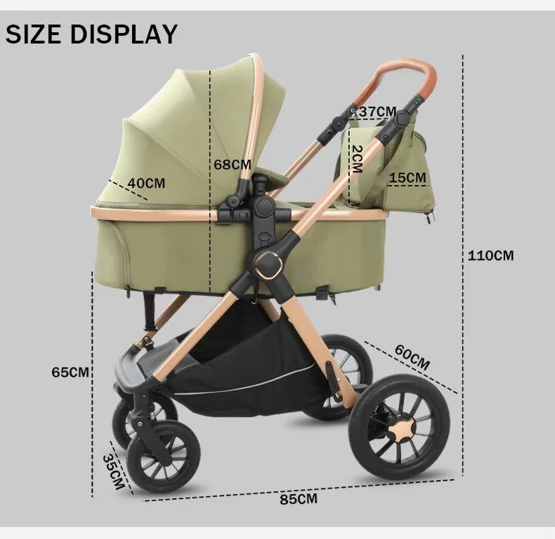 OEM Modern Durable+adjustable+Mobile Metal Multifunctional Foldable 3-in-1 Baby Stroller with Infant Car Seat & Baby Carrier Bag