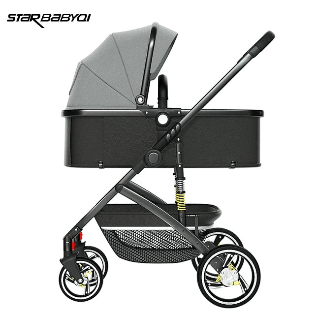For 0-3 Year Old Baby Walker with Wheels and Seat Baby Stroller 3 in 1 Foldable Stroller Travel Chic Blue New