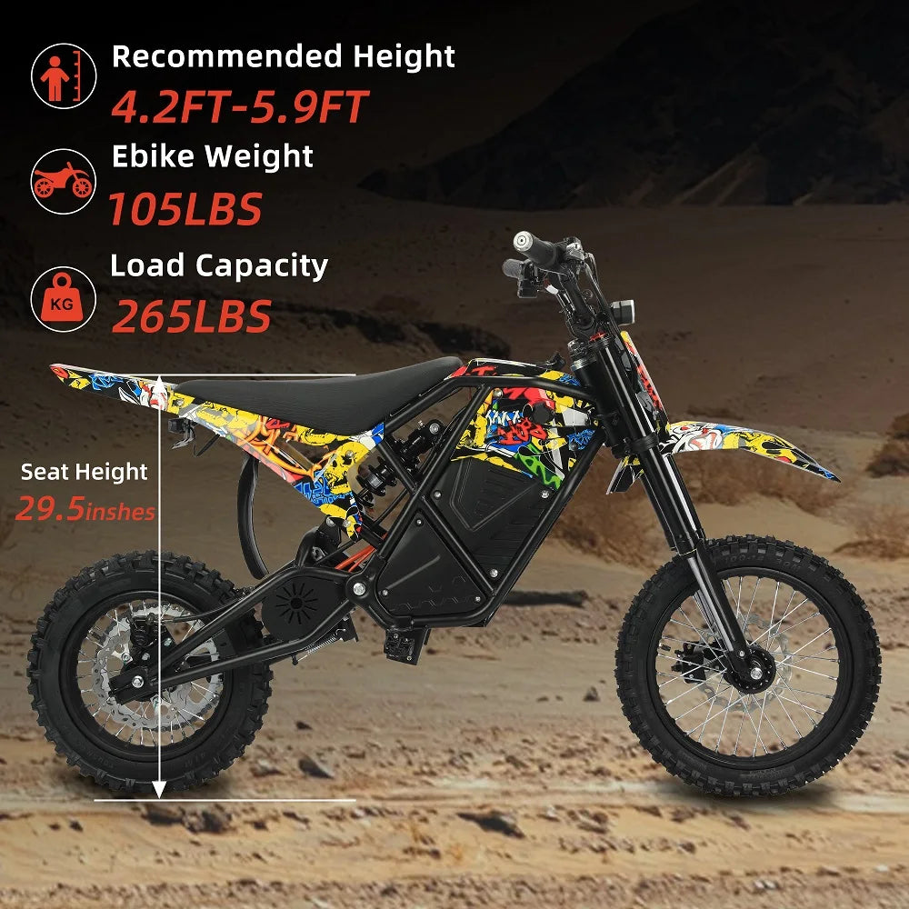 3000W Urban Electric Dirt Bike – 14/12-Inch Tires