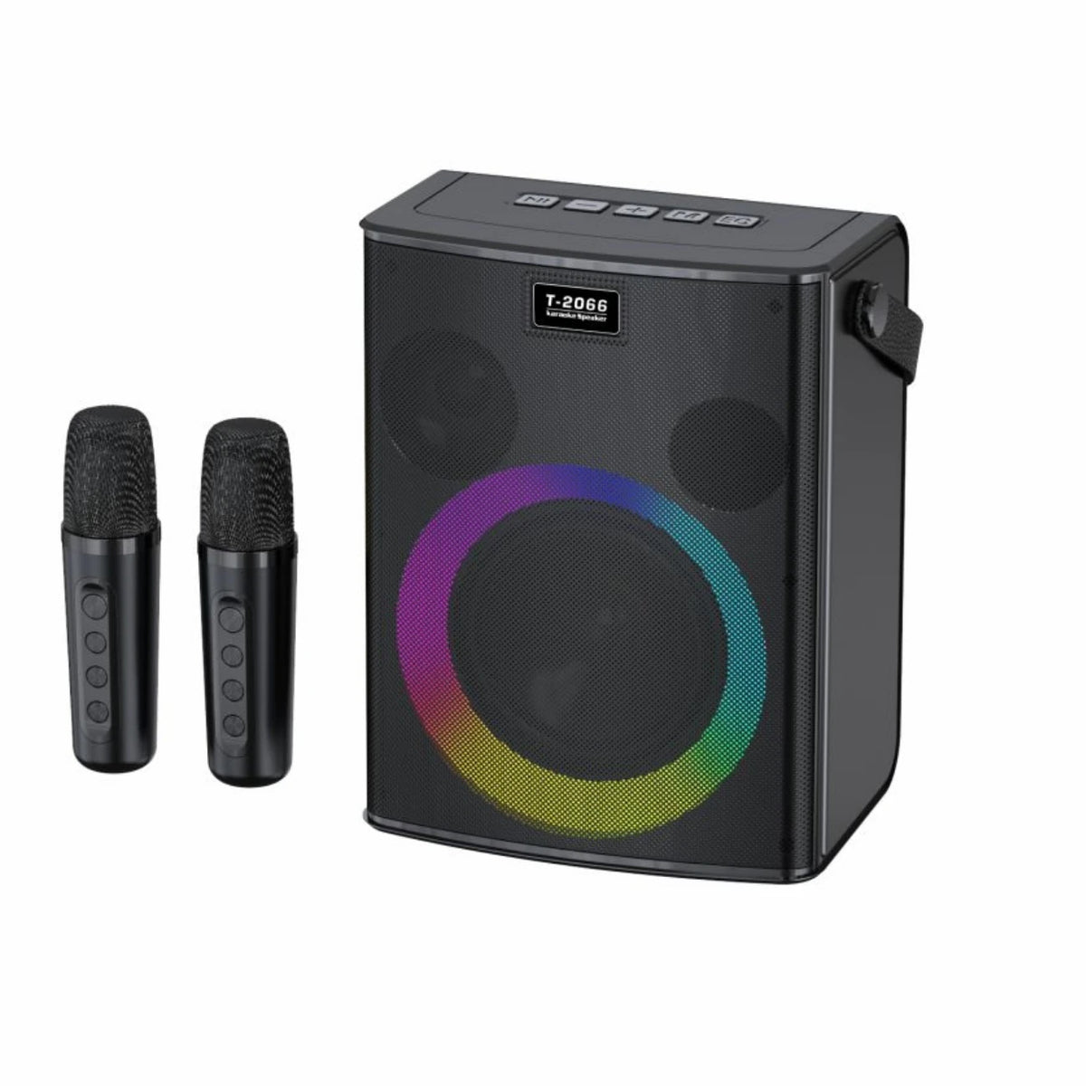 Portable Bluetooth Karaoke Machine with 2 Wireless Mics