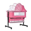 Modern Luxury 3-in-1 Metal Baby Crib New Multi-Functional Portable Cot Bed with Bassinet for Bedroom & Hotel Use