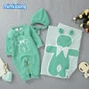 Soft Knitted Baby Romper, Hat & Blanket Set