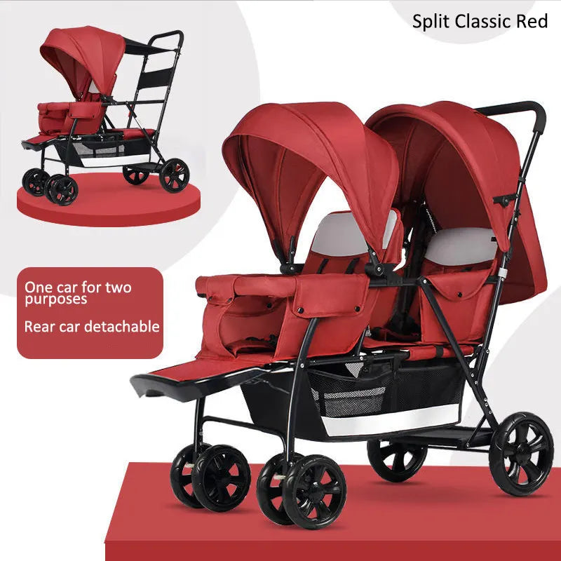 JXB Lightweight Twin Baby Stroller Wholesale Pram and Double Stroller for Twins