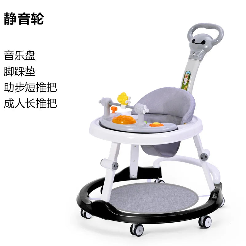 Music Adjustable Height Baby Walker Assistant Around We Go Baby Walker with Wheels and Seat Baby Walker With Handle Bar