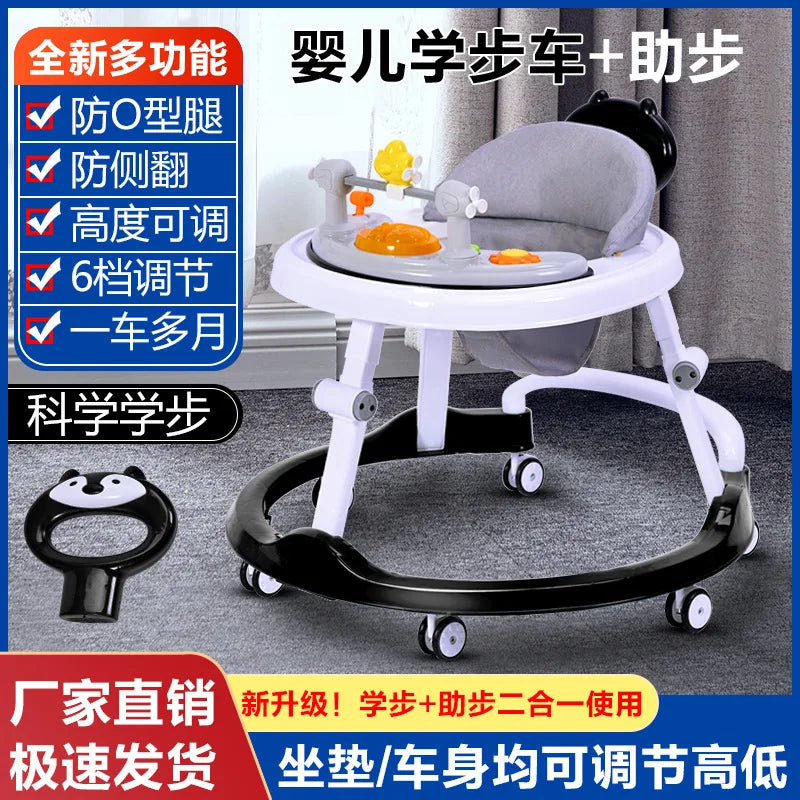 Music Adjustable Height Baby Walker Assistant Around We Go Baby Walker with Wheels and Seat Baby Walker With Handle Bar