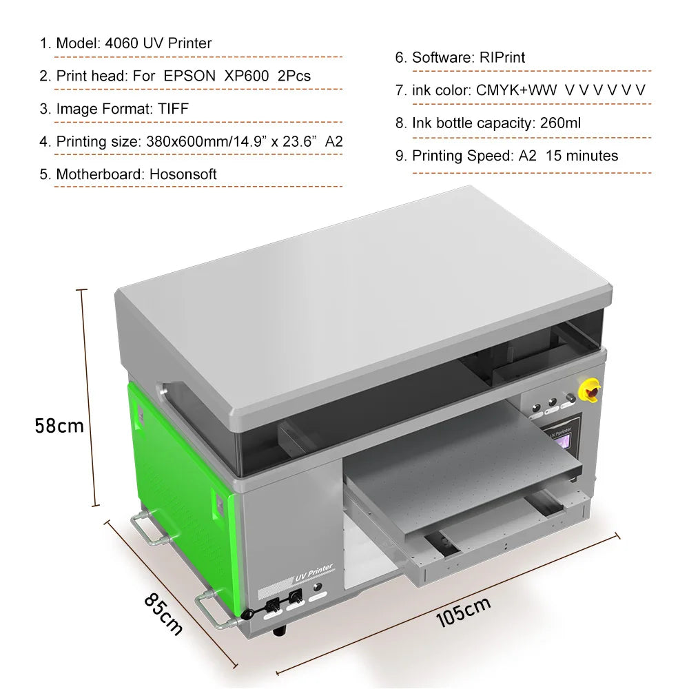Colorsun 4060 A2 UV/DTF Rotary Flatbed Printer