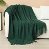 Luxury Custom Diamond Cable Knit Blankets Home Decor Acrylic Jacquard Knitted Bed Sofa Throw Blanket With Tassels