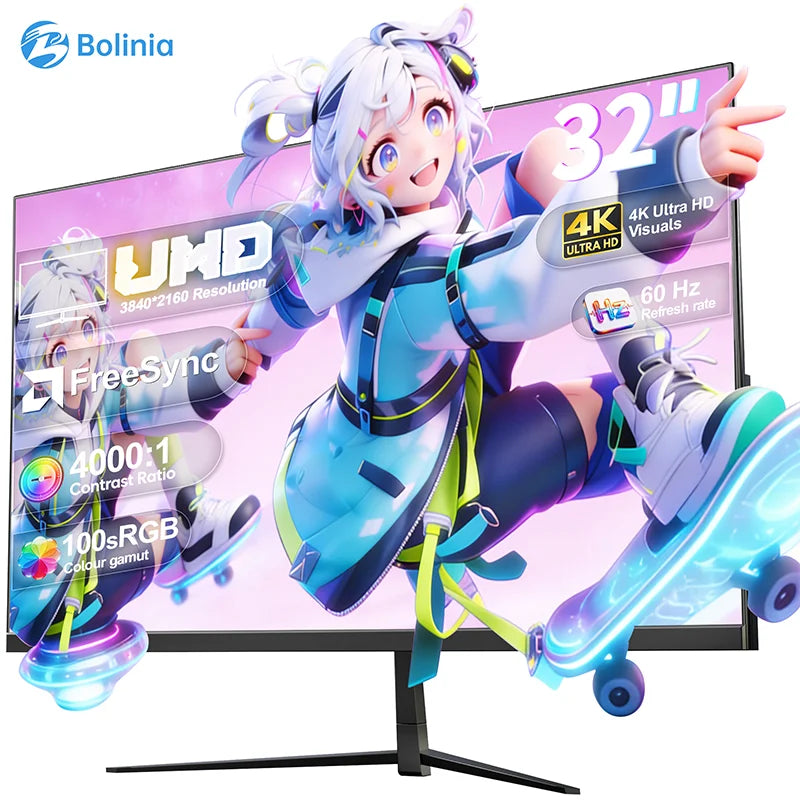 32-Inch 4K UHD VA Monitor – HDMI, DisplayPort & VESA