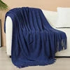 Luxury Custom Diamond Cable Knit Blankets Home Decor Acrylic Jacquard Knitted Bed Sofa Throw Blanket With Tassels