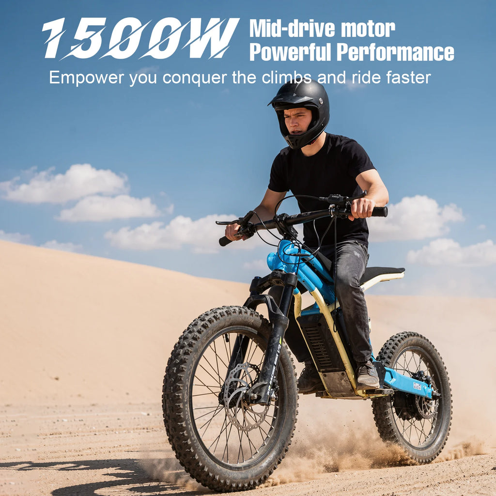 1500W 48V Electric Off-Road Motorcycle – 25 MPH